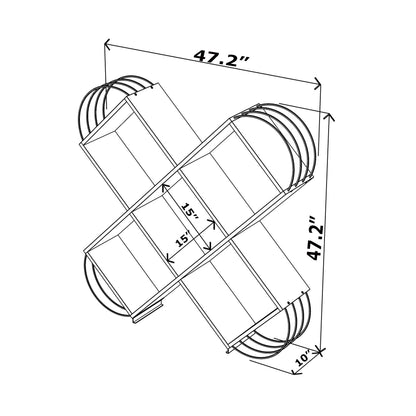 Case X Design Modern 5 Tier Bookcase