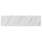 TREXM Modern sideboard with Four Doors, Metal handles & Legs and Adjustable Shelves Kitchen Cabinet (White)