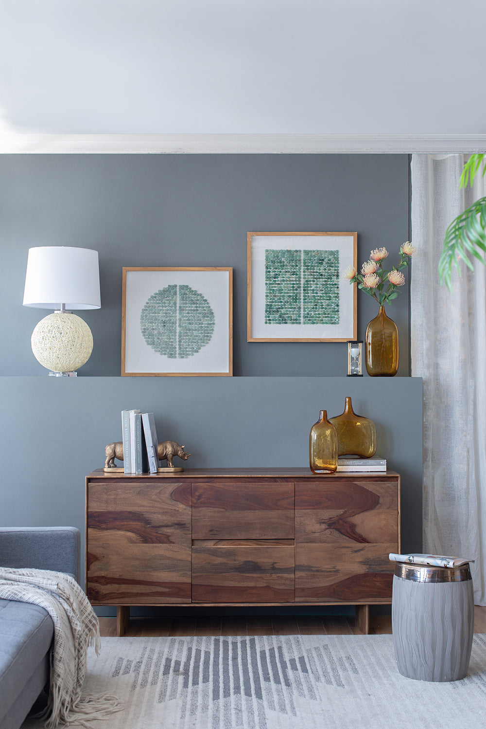 23.5" x 23.5" Elos Stone Shadow Boxes Wall Art, Set of 2