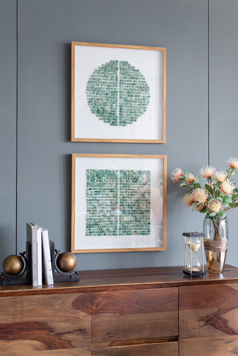 23.5" x 23.5" Elos Stone Shadow Boxes Wall Art, Set of 2