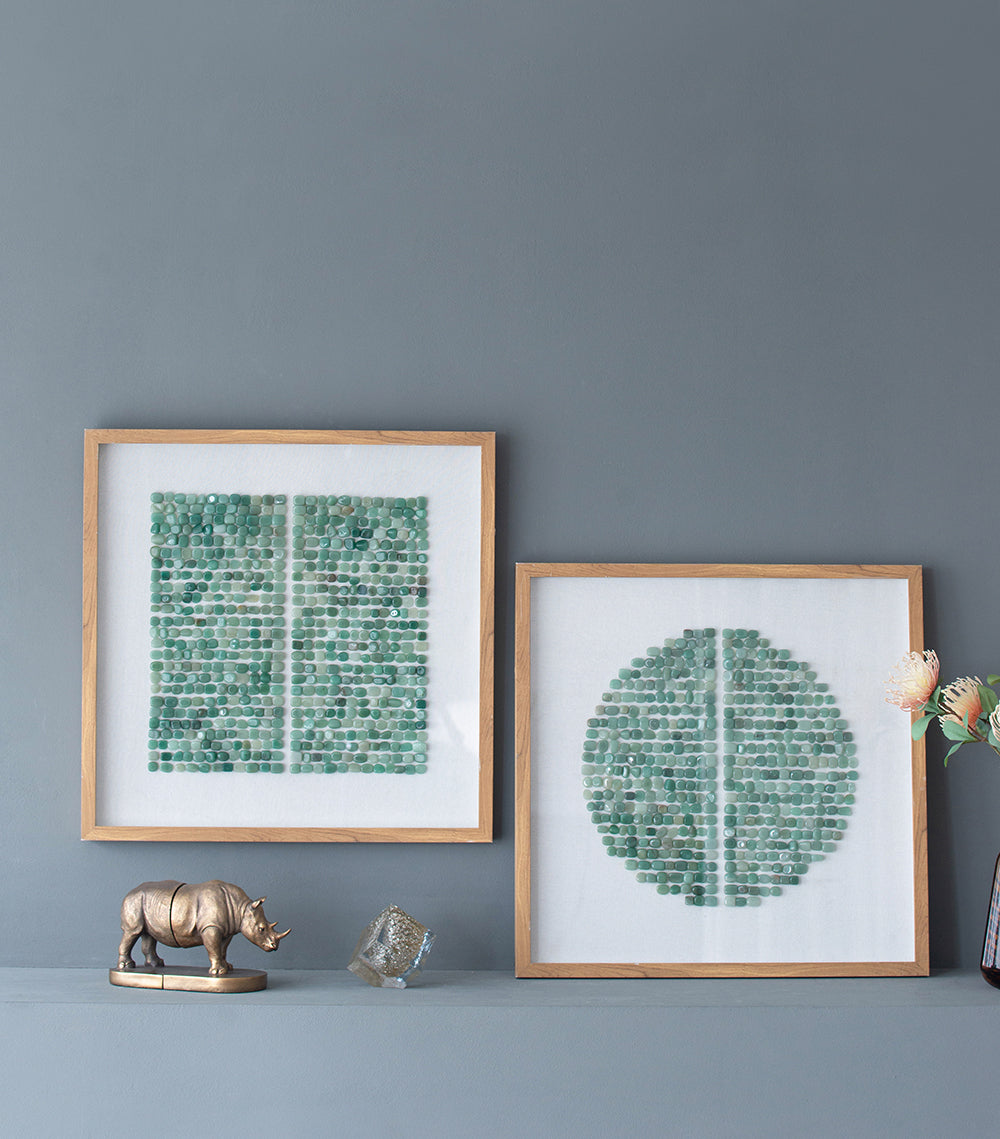 23.5" x 23.5" Elos Stone Shadow Boxes Wall Art, Set of 2