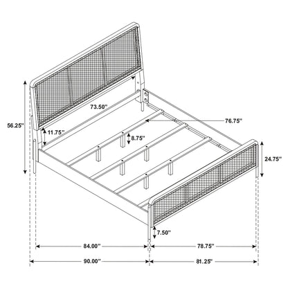 Stevie Sand Wash/Natural Cane 4-piece Eastern King Bedroom Set Bedroom Set