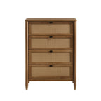 Vichy Wood Rattan 4-Drawer Chest Dresser Dresser