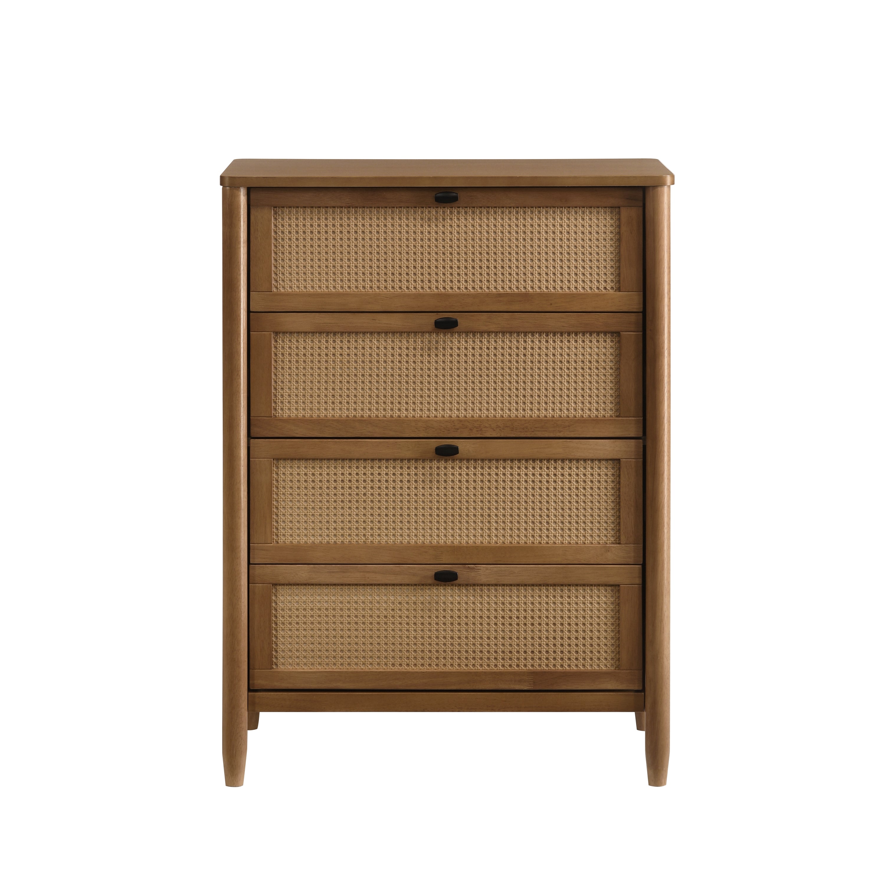 Vichy Wood Rattan 4-Drawer Chest Dresser Dresser