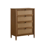 Vichy Wood Rattan 4-Drawer Chest Dresser Dresser