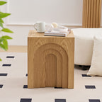 15.74'' Square Side Table Small Coffee Table Accent Table Bedside Table for Living Room Bedroom,Nature