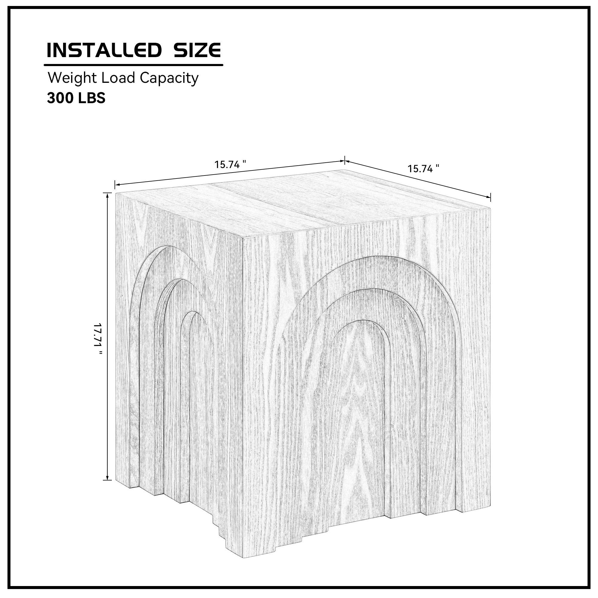 15.74'' Square Side Table Small Coffee Table Accent Table Bedside Table for Living Room Bedroom,Nature