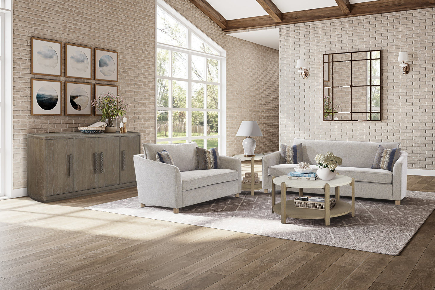 Stone Top End Table - Toffee