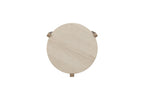 Elegant Natural Stone Top Solid Wood End Table in Toffee.