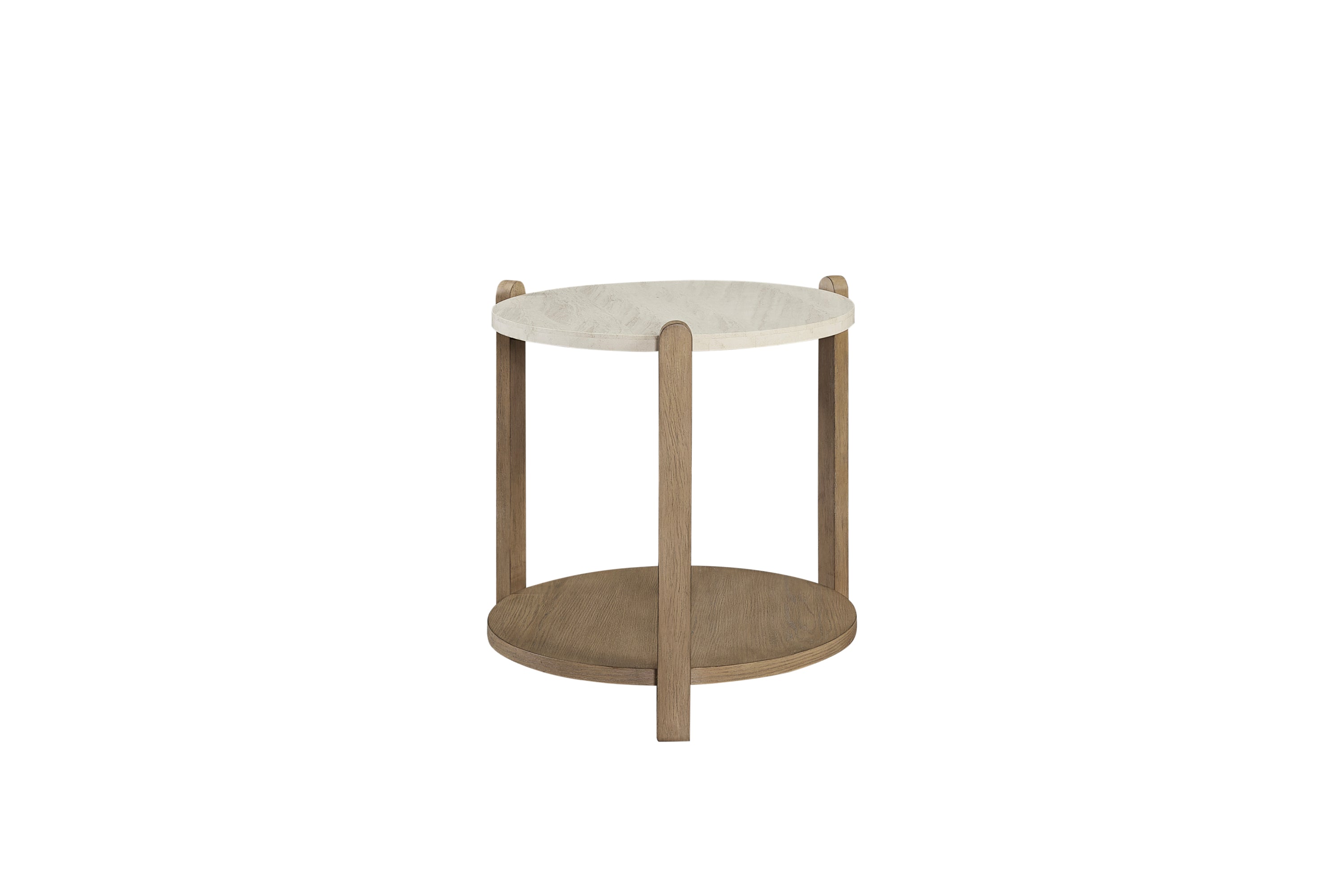 Stone Top End Table - Toffee