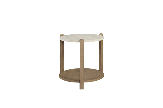 Stone Top End Table - Toffee