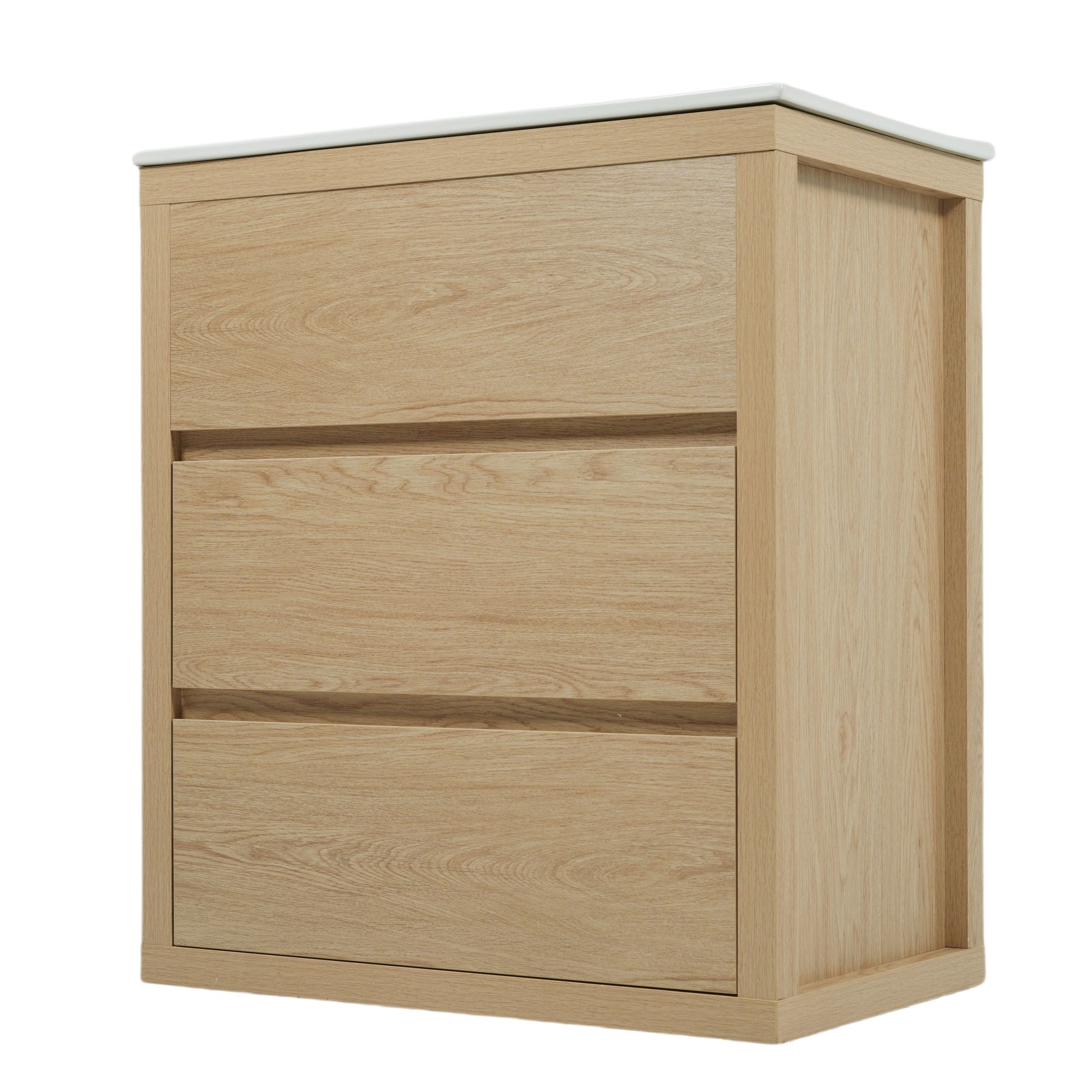 60' Double Sinks Bathroom Vanity Set, Bathroom Cabinet with Two Separate Ceramic Sinks, Full-Extension Drawers & Soft Close Undermount Drawer Slides, Natural Bathroom Vanity