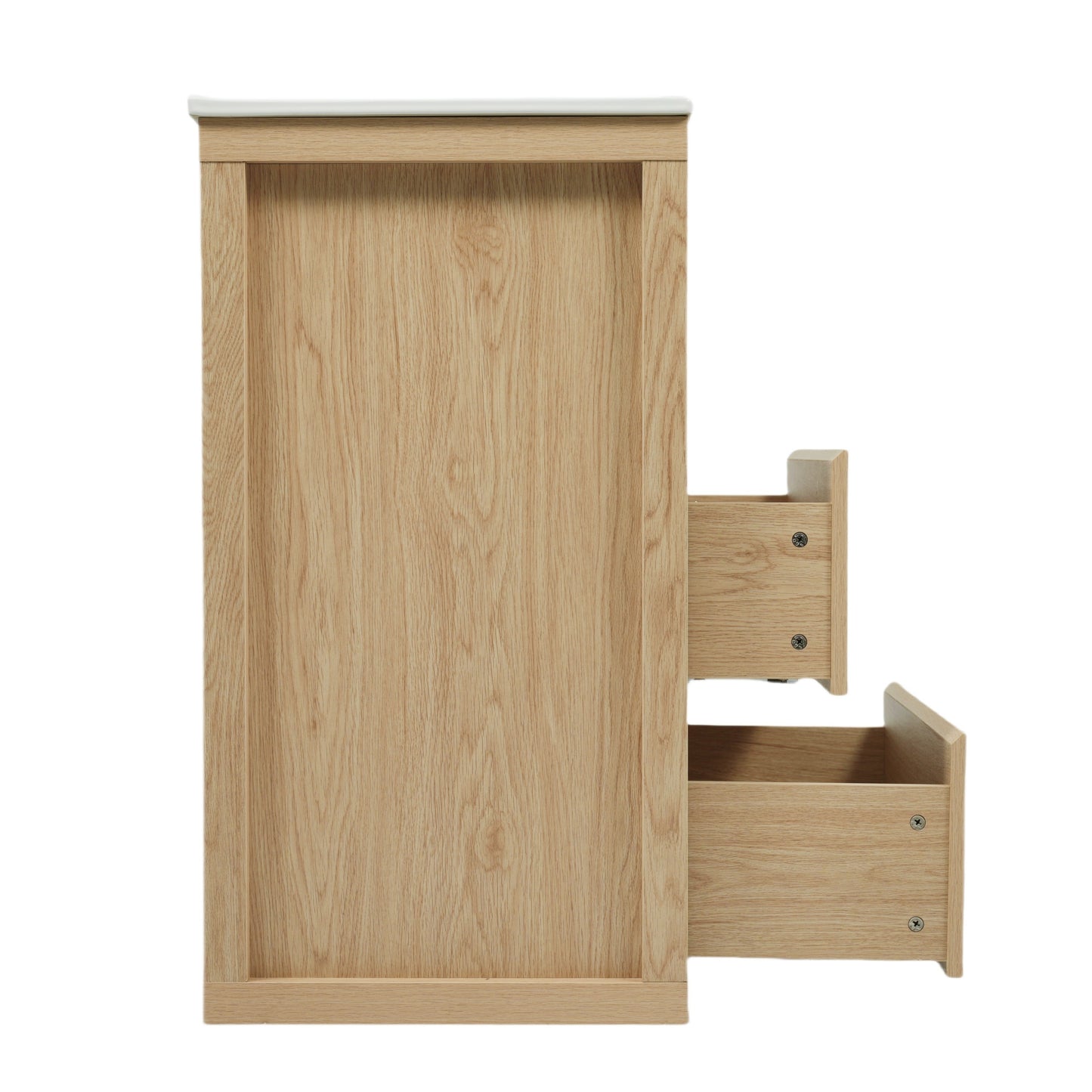 60' Double Sinks Bathroom Vanity Set, Bathroom Cabinet with Two Separate Ceramic Sinks, Full-Extension Drawers & Soft Close Undermount Drawer Slides, Natural Bathroom Vanity