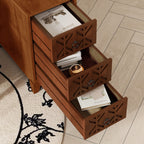 End Table with 3 Drawers, Corner Table with 4 Open Shelves, Tall Side Table for Bedroom and Corner, Expect Arrival Date (2025/5/27)