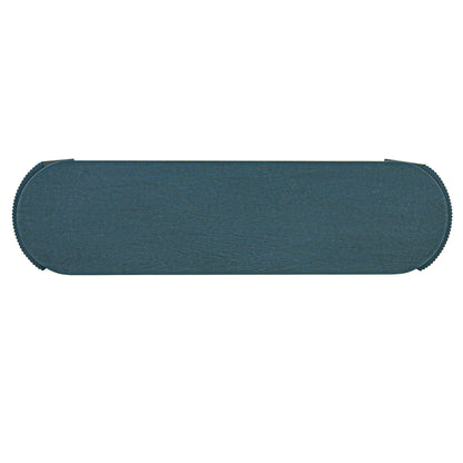 TREXM Entryway Table with Natural Wood Grain Finish, Console Table with Fluted Design, Oval Top and 2 Drawers for Entryway and Living Room (Navy)