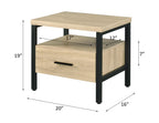 Yawan Oak & Black Finish Accent Table