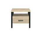 Yawan Oak & Black Finish Accent Table