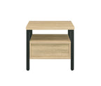 Yawan Oak & Black Finish Accent Table