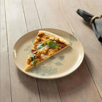 Elegant Off-White Round Ceramic Printed Dinner Plate.