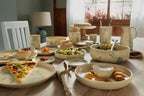 Elegant Off-White Round Ceramic Printed Dinner Plate.
