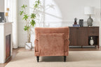 Elegant Orange Upholstered Wood Chaise Lounge Recliner.