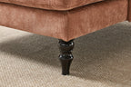 Elegant Orange Upholstered Wood Chaise Lounge Recliner.