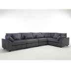 {NEW ARRIVAL VIDEO PROVIDED} Oversized Modular Sectional Sofa Couches Set,Corduroy Upholstered Deep Seat Comfy Sofa for Living Room 5 Seat,Dark Gray