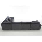 {NEW ARRIVAL VIDEO PROVIDED} Oversized Modular Sectional Sofa Couches Set,Corduroy Upholstered Deep Seat Comfy Sofa for Living Room 5 Seat,Dark Gray
