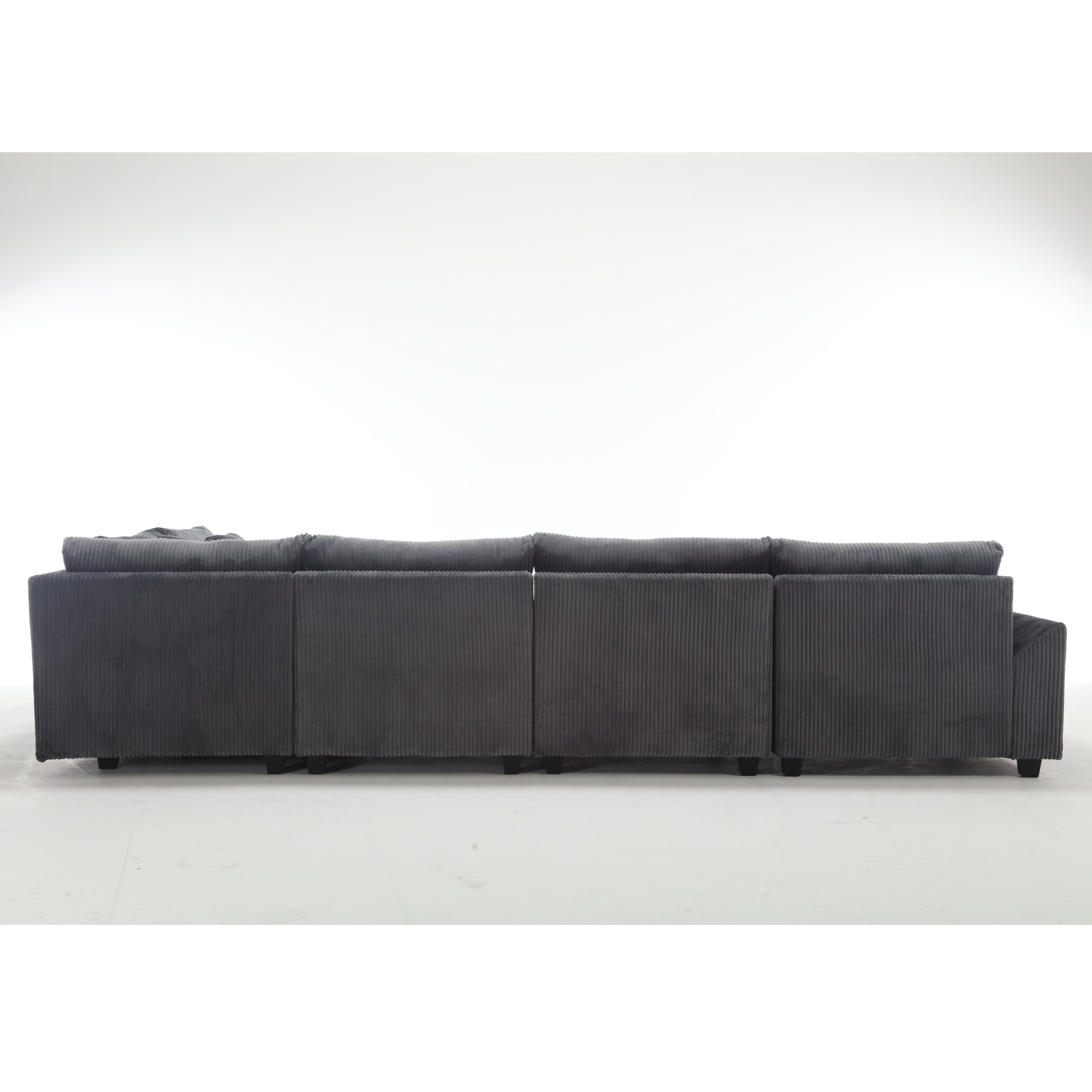 {NEW ARRIVAL VIDEO PROVIDED} Oversized Modular Sectional Sofa Couches Set,Corduroy Upholstered Deep Seat Comfy Sofa for Living Room 5 Seat,Dark Gray