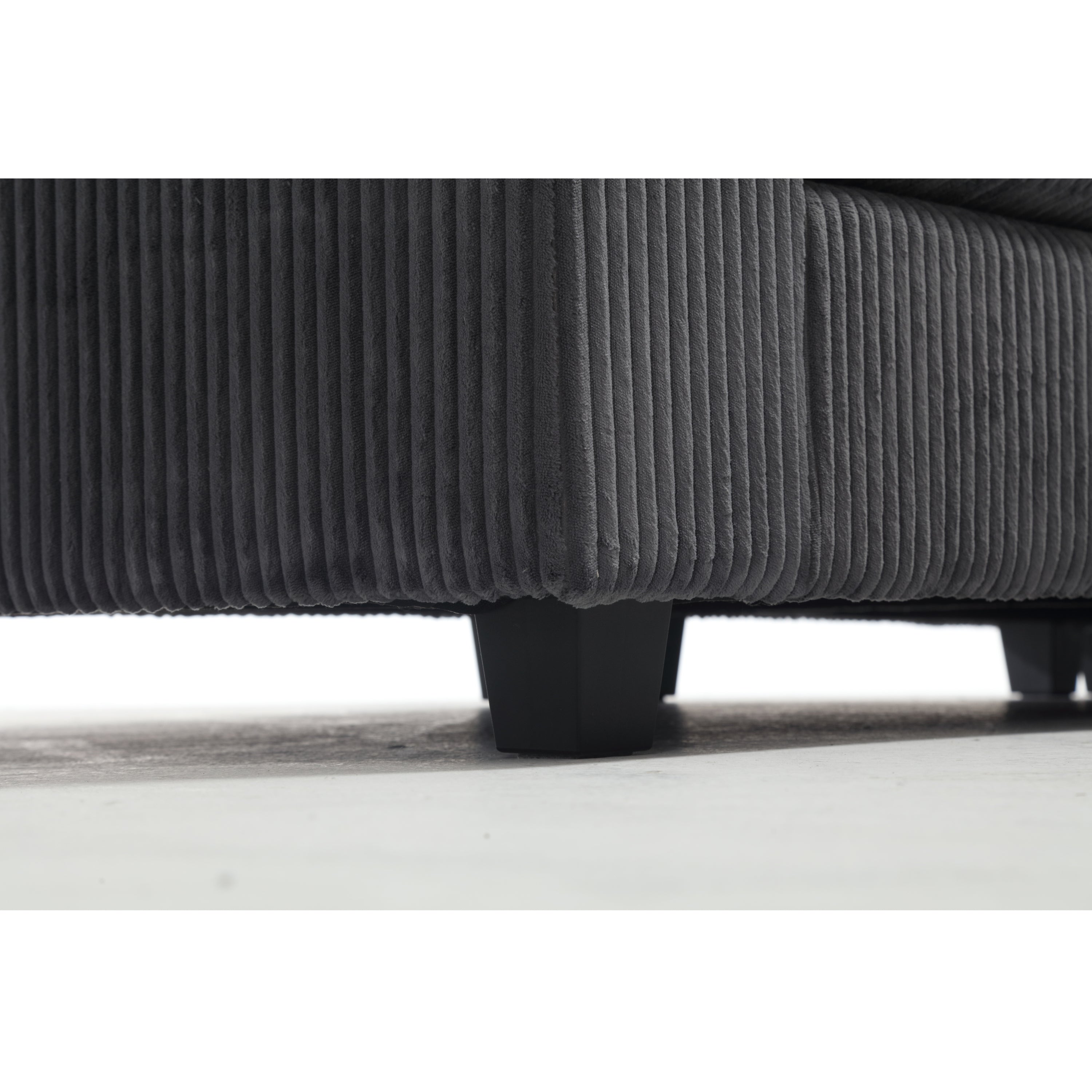 {NEW ARRIVAL VIDEO PROVIDED} Oversized Modular Sectional Sofa Couches Set,Corduroy Upholstered Deep Seat Comfy Sofa for Living Room 5 Seat,Dark Gray