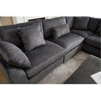 {NEW ARRIVAL VIDEO PROVIDED} Oversized Modular Sectional Sofa Couches Set,Corduroy Upholstered Deep Seat Comfy Sofa for Living Room 5 Seat,Dark Gray