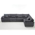 {NEW ARRIVAL VIDEO PROVIDED} Oversized Modular Sectional Sofa Couches Set,Corduroy Upholstered Deep Seat Comfy Sofa for Living Room 5 Seat,Dark Gray