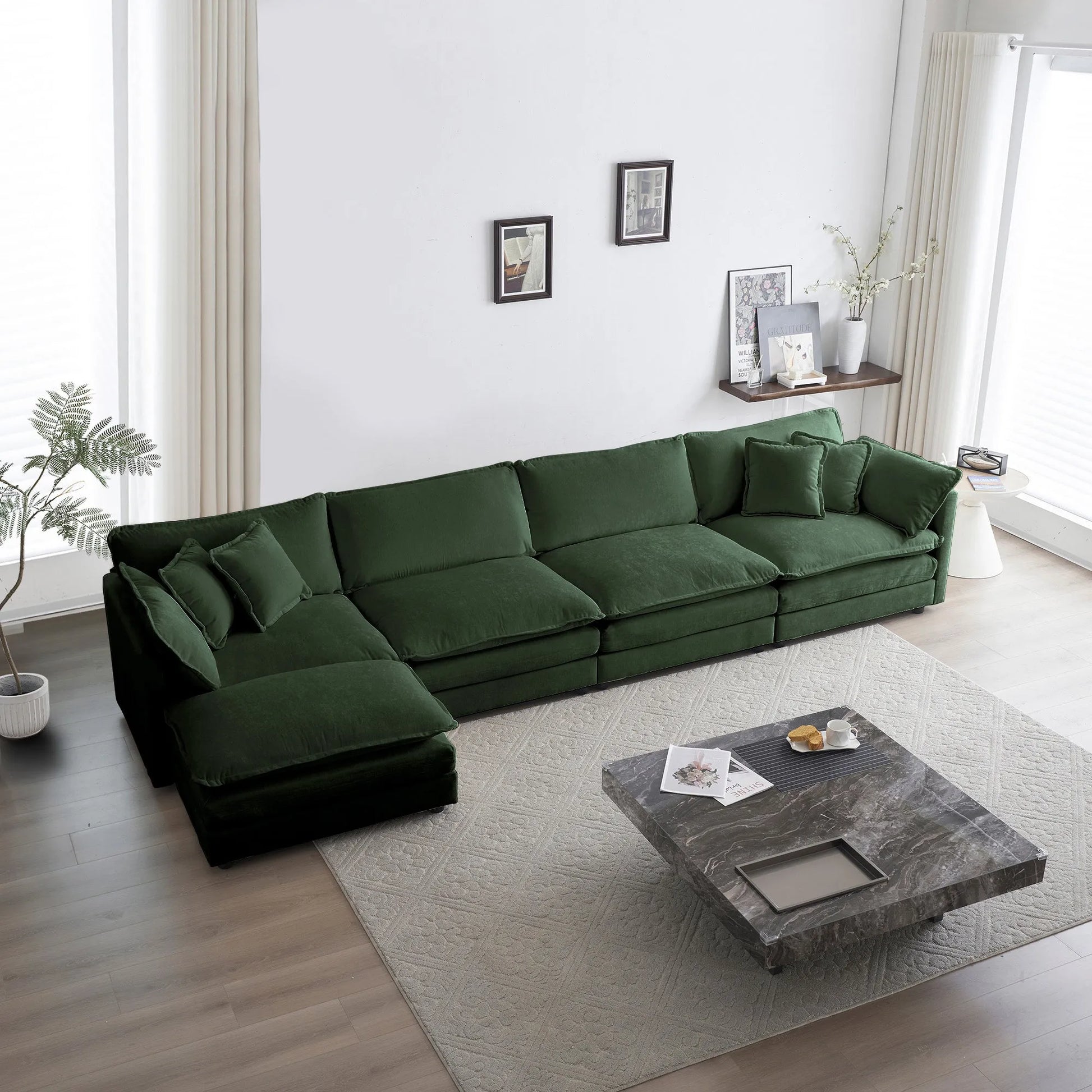 Oversized Modular Deep Seat Sectional Sofa