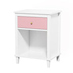 26.77''H Wooden Nightstand with One Drawer One Shelf for Kids, Adults, Pink - Groovy Boardz