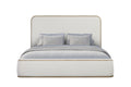 Queen Upholstered Bed - Toffee & White Sand Bed Frame