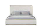 Queen Upholstered Bed - Toffee & White Sand Bed Frame