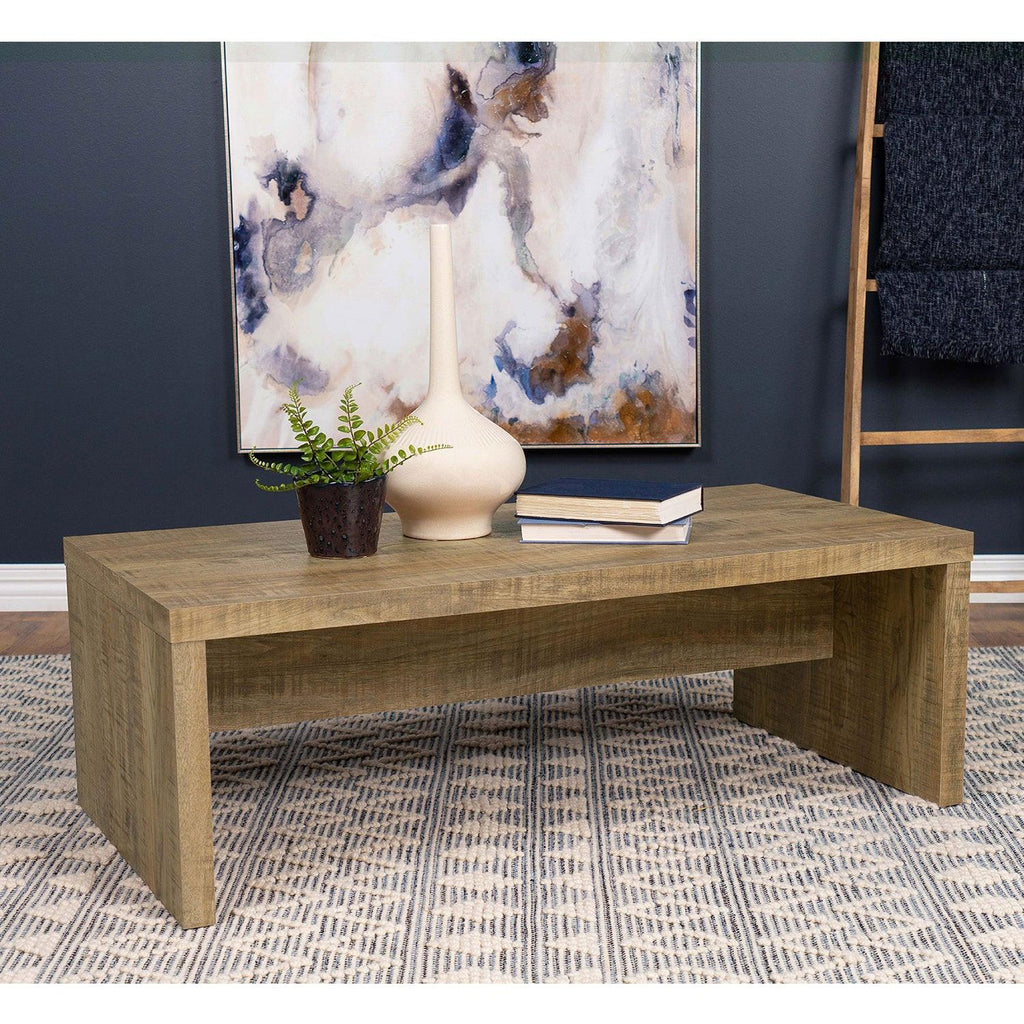 Elegant Rectangular Mango Engineered Wood Coffee Table.