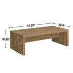 Elegant Rectangular Mango Engineered Wood Coffee Table.