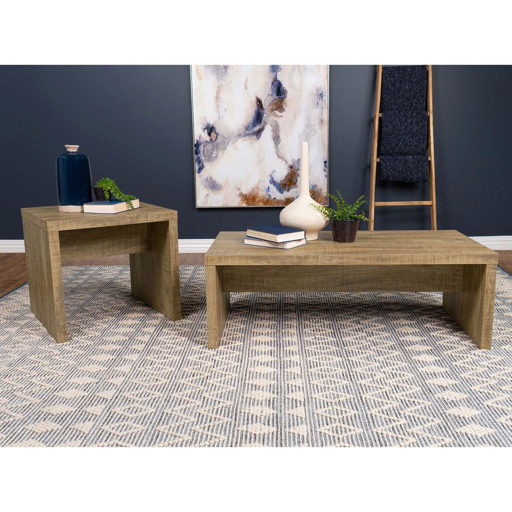 Elegant Rectangular Mango Engineered Wood Coffee Table.