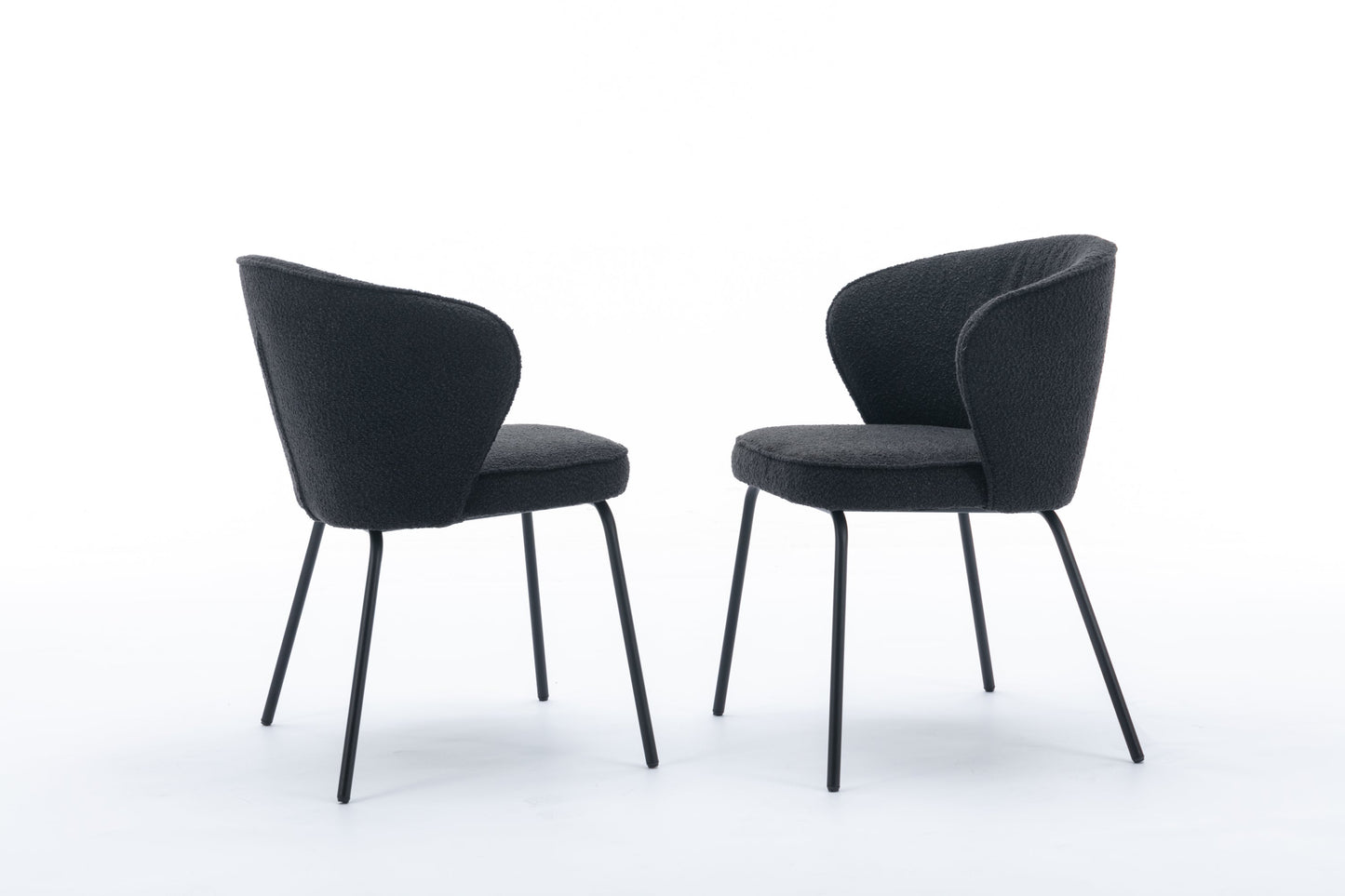 Retro Minimalist Modern Boucle Fabric Dining Chairs