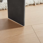 Round Coffee Table Black Oak Wood Surface and Black Metel Feet