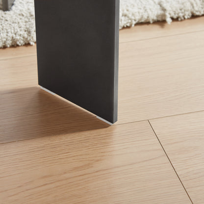 Round Coffee Table Black Oak Wood Surface and Black Metel Feet