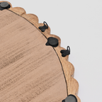 Decorative Round Hanging Wall Mirror with Natural Wooden Bead Design Frame, 32'