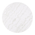 1pc Round Cocktail Table Marble Top Gold Accent Plinth Base Black White And Gold Finish Primary Living Room Coffee Table