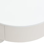 Elegant Round Nesting Coffee Table Set with Drawer, White.