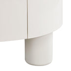 Elegant Round Nesting Coffee Table Set with Drawer, White.