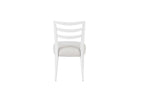 Round Expandable Table 4 Ladderback white Chairs Glass Front Server and Display Cabinet