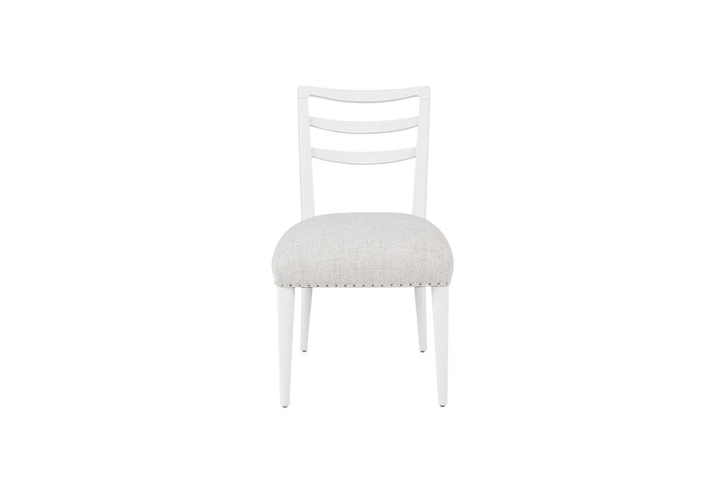 Round Expandable Table 4 Ladderback white Chairs Glass Front Server and Display Cabinet