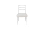 Round Expandable Table 4 Ladderback white Chairs Glass Front Server and Display Cabinet