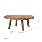 D35.6x14.6" Coffee Table, Durable Solid Acacia Wood